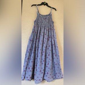 Free People Blue and Purple Floral Maxi Dress